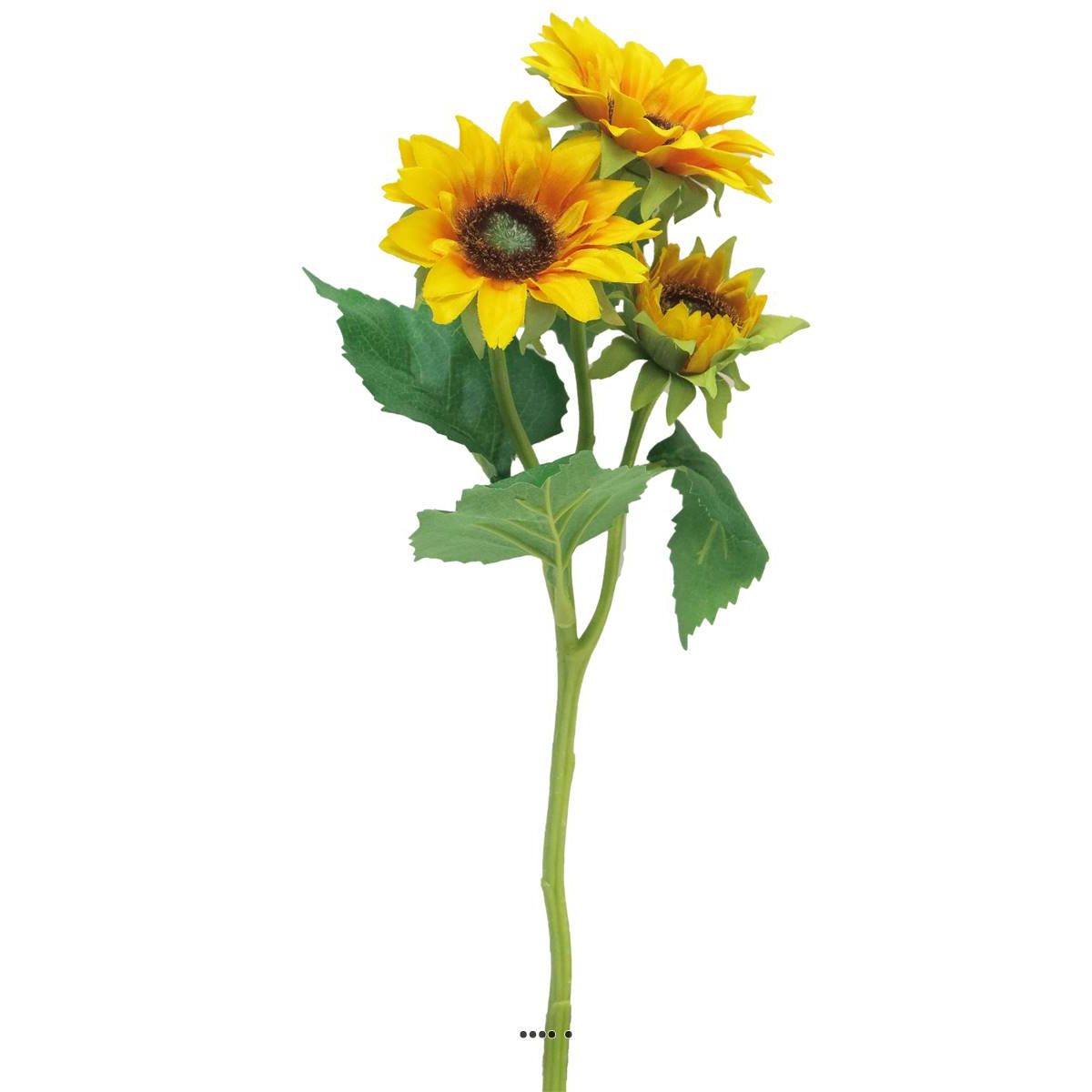 Tournesol artificiel en branche, 3 fleurs v002238, ARTIFICIELLES