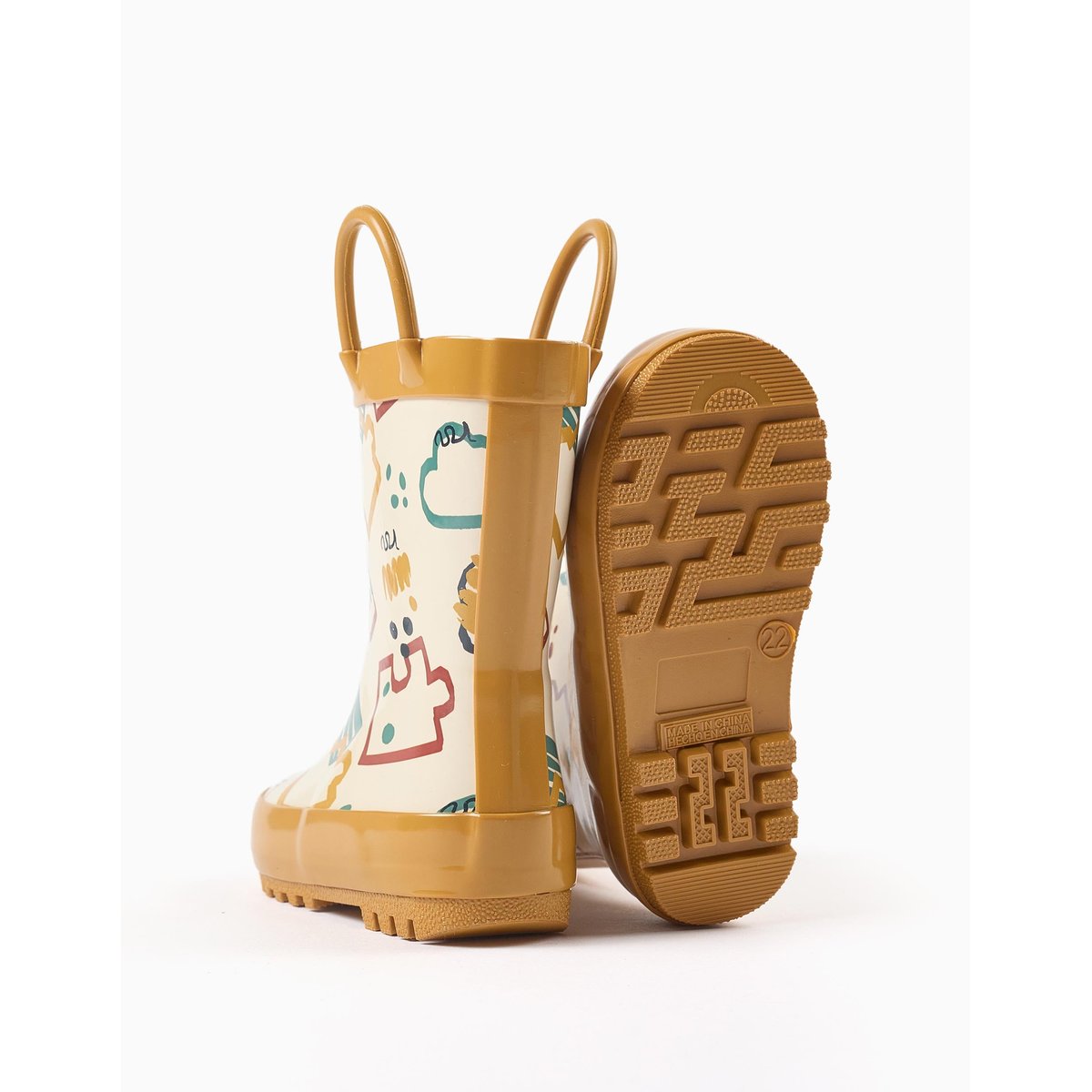 Bottes de pluie avec anses et imprimé jaune, ZIPPY