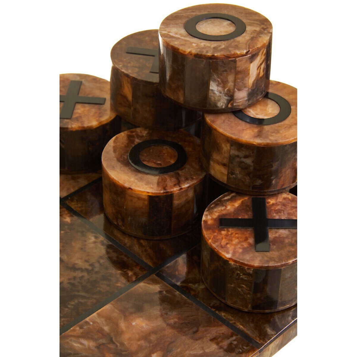 Decorative Noughts And Crosses Game in Brown/Black Finish brown              , ÉDITÉ