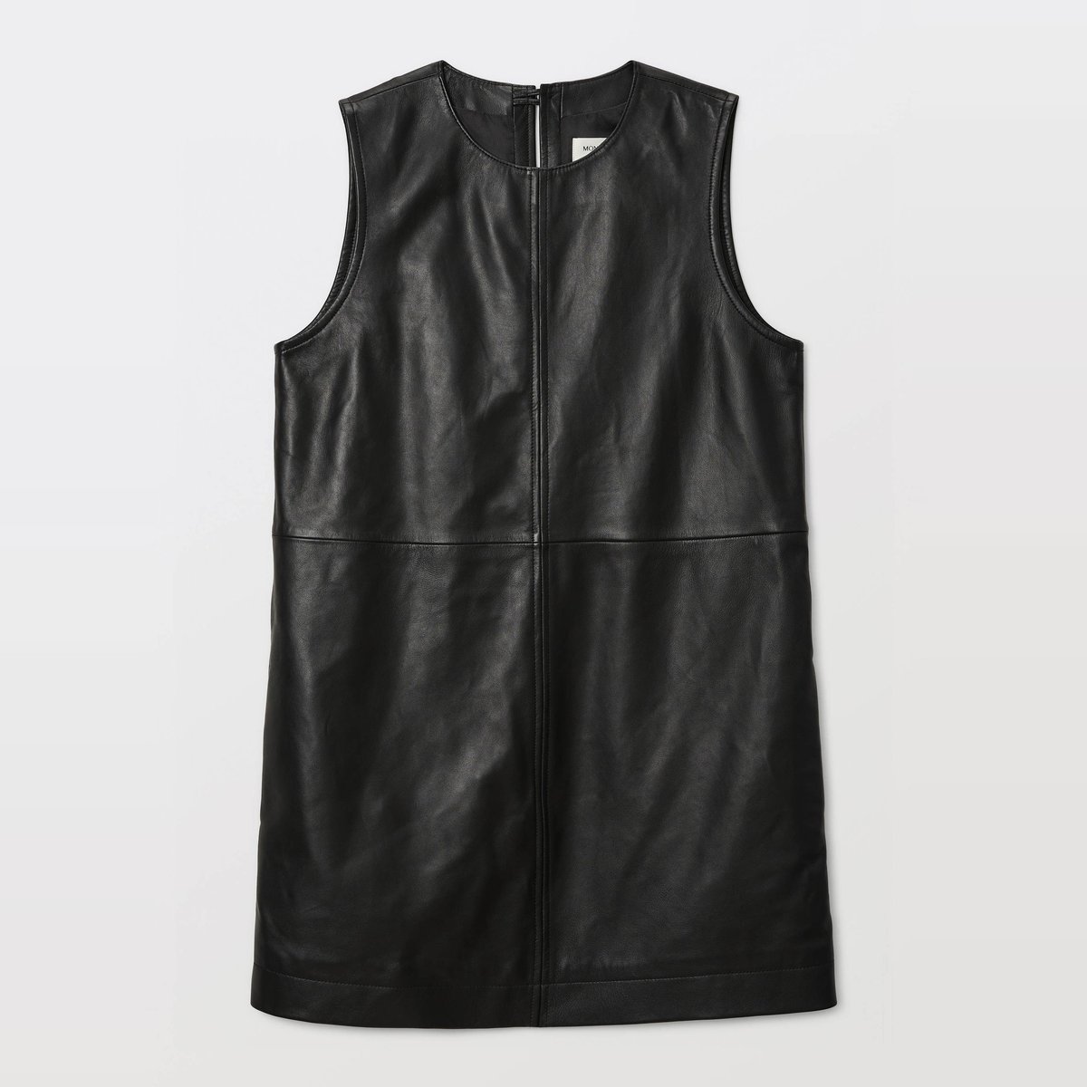 Robe courte sans manches en cuir noir, MONOPRIX