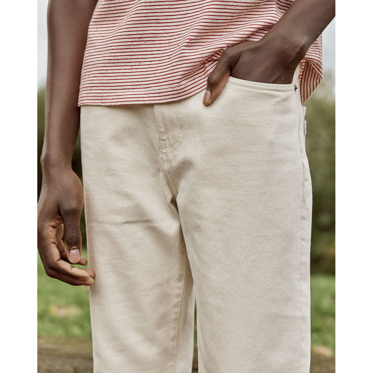 Jean coupe fuselée DENIM TAPERED écru, FAGUO