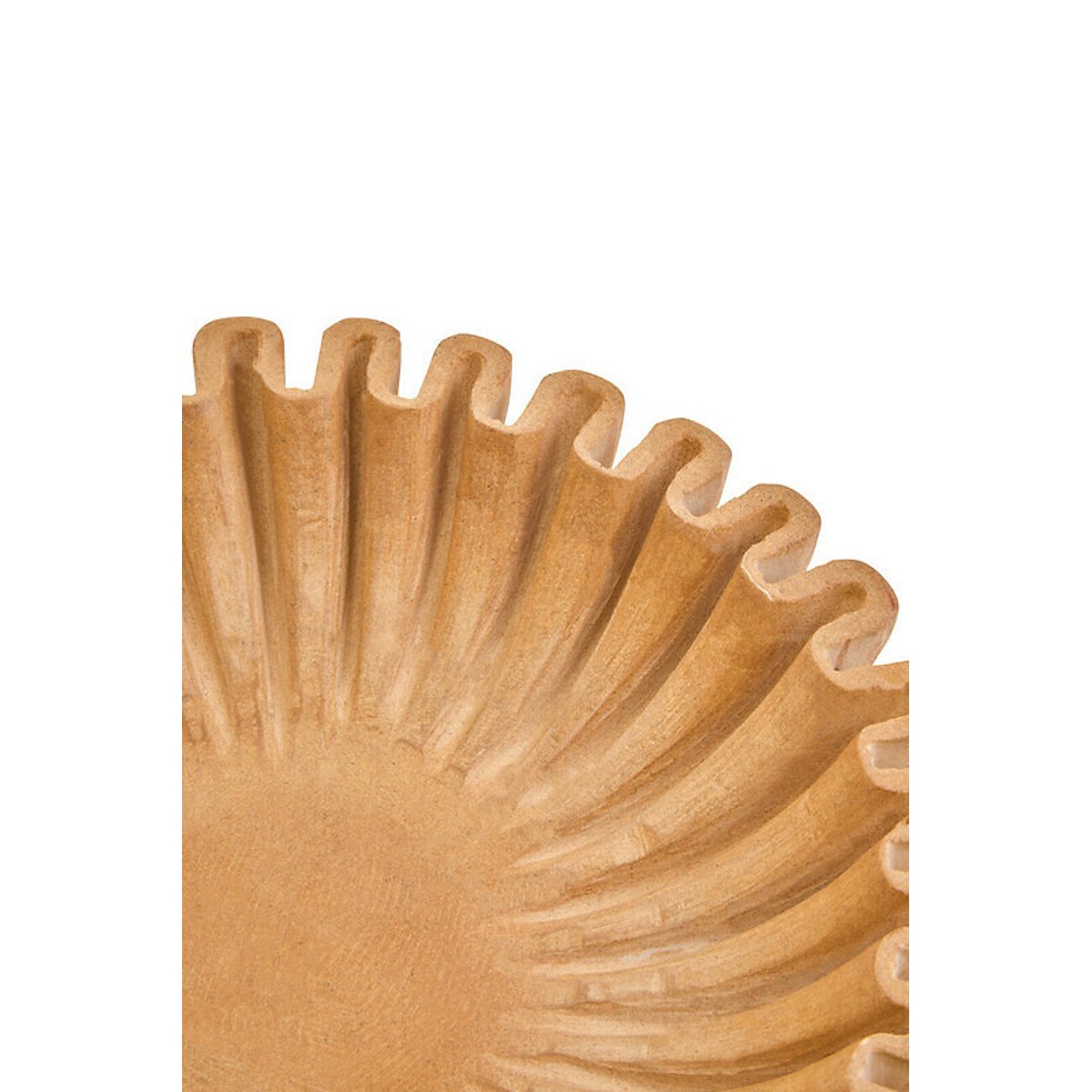 Small Decorative Fluted Marble Bowl in Ochre yellow, FIFTY FIVE SOUTH