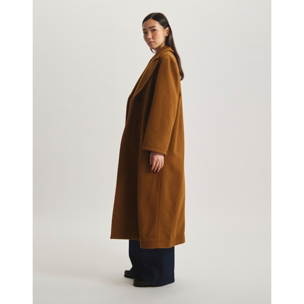 Manteau Denise en lainage à chevrons rouge, INES DE LA FRESSANGE PARIS