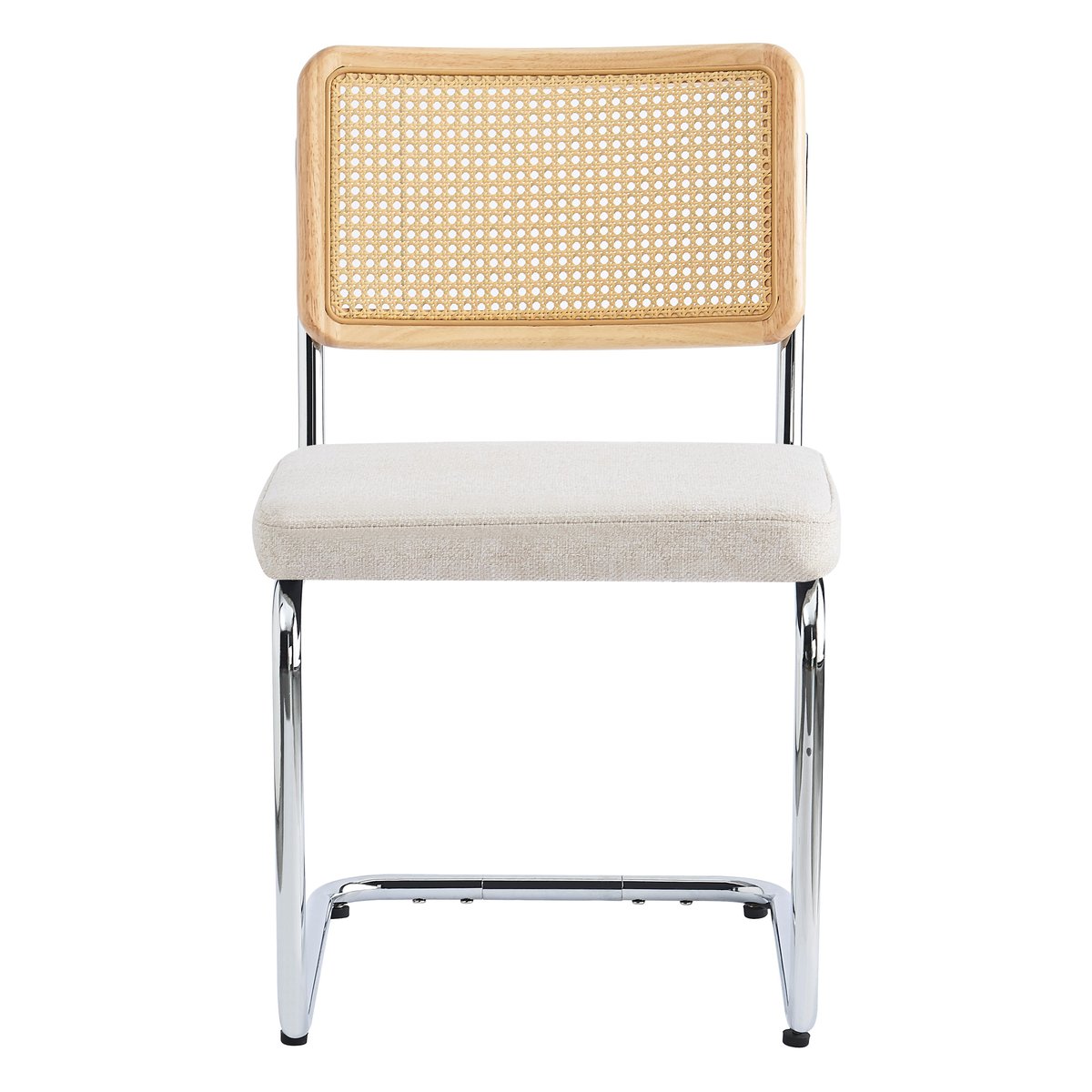 Lot de 2 chaises métal et cannage, SOFIA beige, NORDLYS