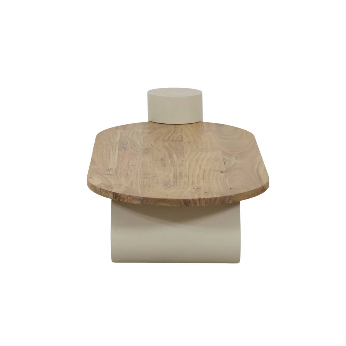 Table basse en bois d'acacia ovale DALVA bois clair, MADE IN MEUBLES