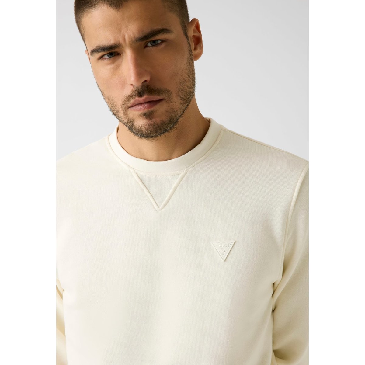 Sweatshirt Avec Patch Logo blanc, GUESS