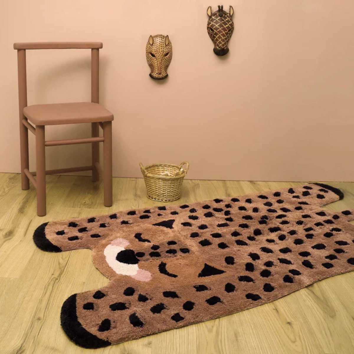 Tapis Little Cheetah marron, noir écru, NATTIOT