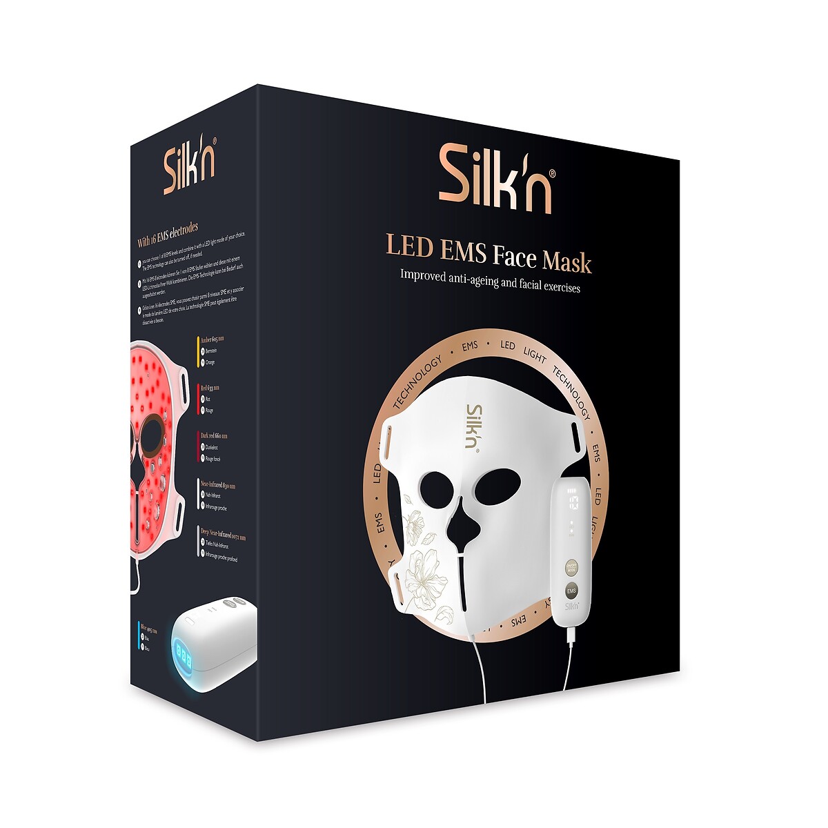 Masque LED anti âge et anti imperfections couleur unique, SILKN