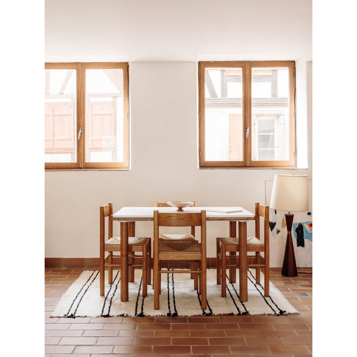 Ensemble table à manger et chaises Karla N°102 - Bon état bois, DEBONGOUT