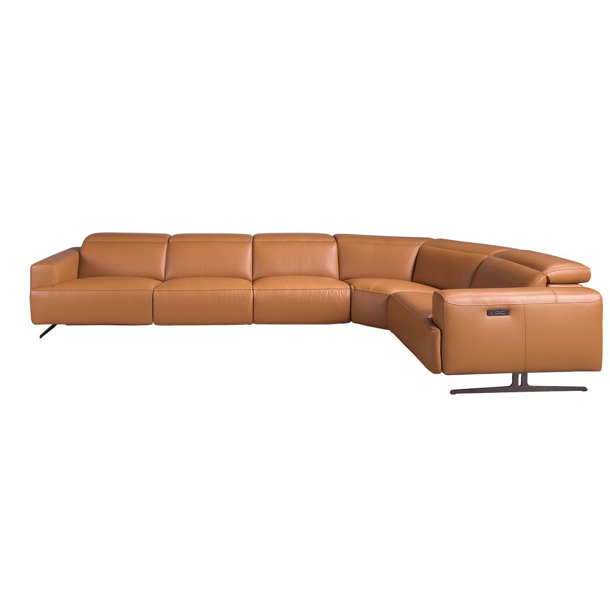 Canapé d'angle relax en cuir avec angle gauche marron | noir, ANGEL CERDA