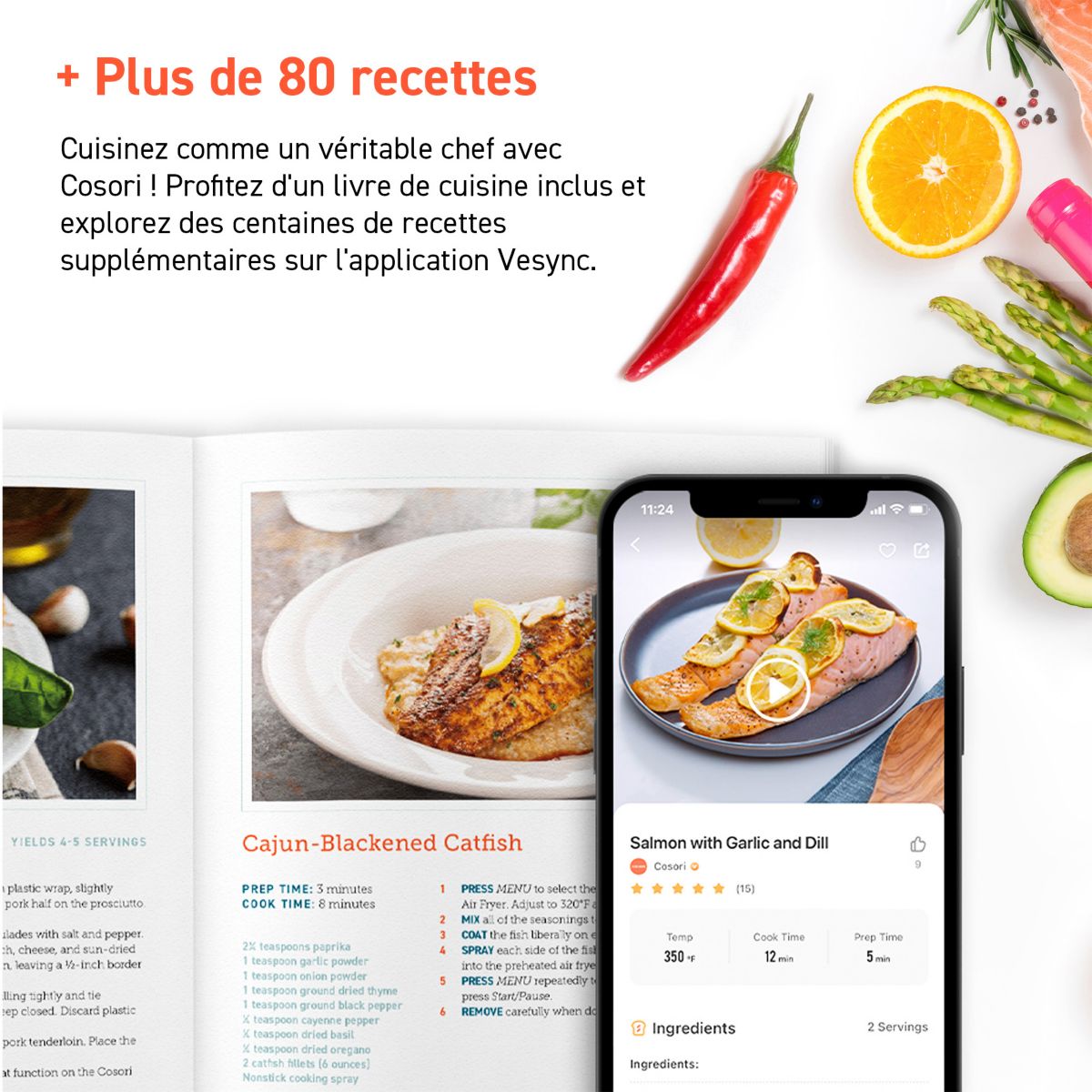 Friteuse sans huile KOSP0028EUN Premium II Chef Edition 6,2 L couleur unique, COSORI