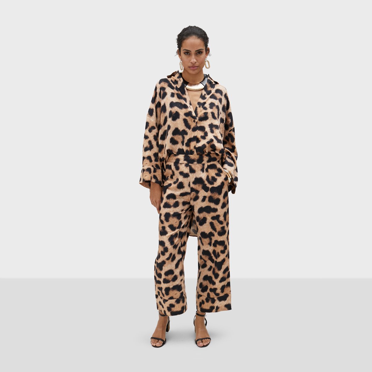 Pantalon large à enfiler léopard, LOLA CASADEMUNT