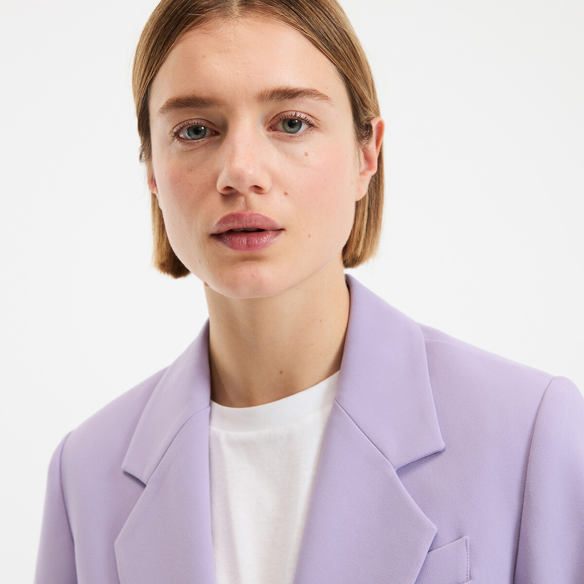 Blazer coupe droite, simple boutonnage violet parme, LA REDOUTE COLLECTIONS