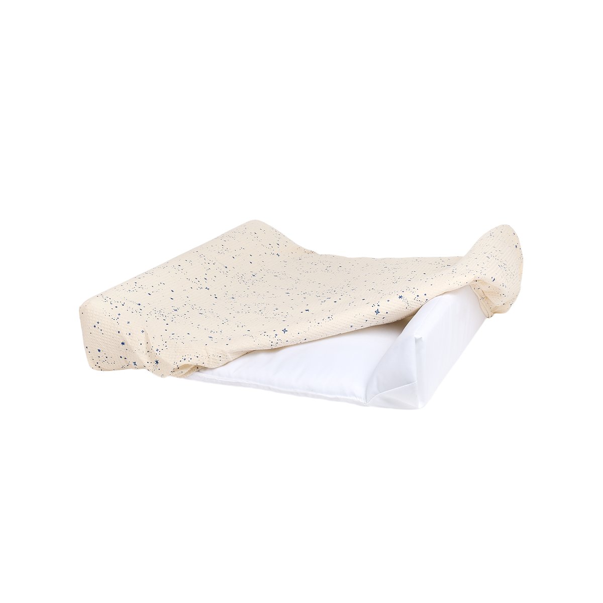 Matelas à langer imperméable & housse en nid d'abeille de coton OPERA blue milky way, NOBODINOZ