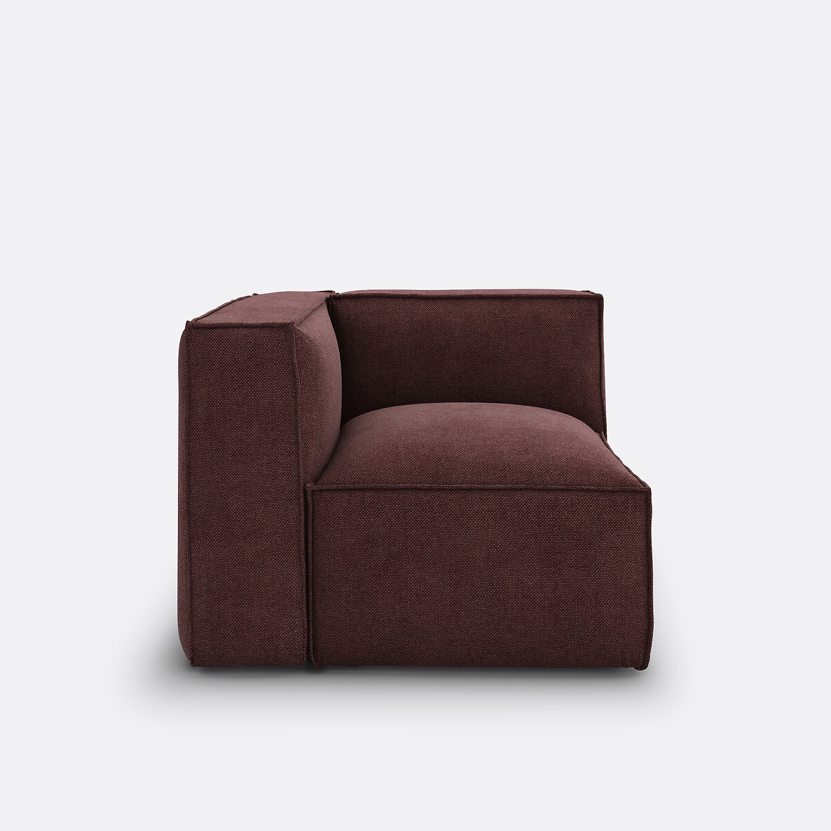 Elément d'angle pour canapé modulable, en tissu texturé, SEVEN prune, LA REDOUTE INTERIEURS