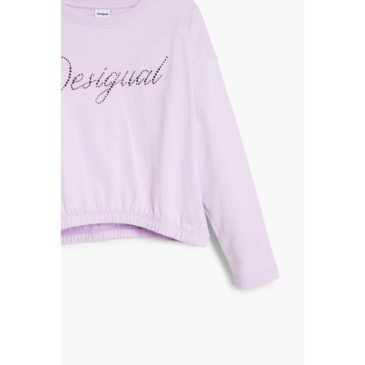 T-shirt unie logo strass rouge, DESIGUAL
