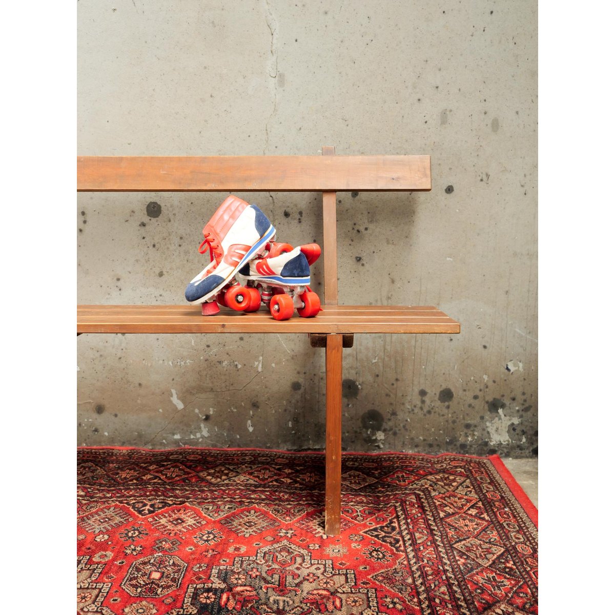 Banc en bois Antoine N°439 - Bon état bois foncé, DEBONGOUT