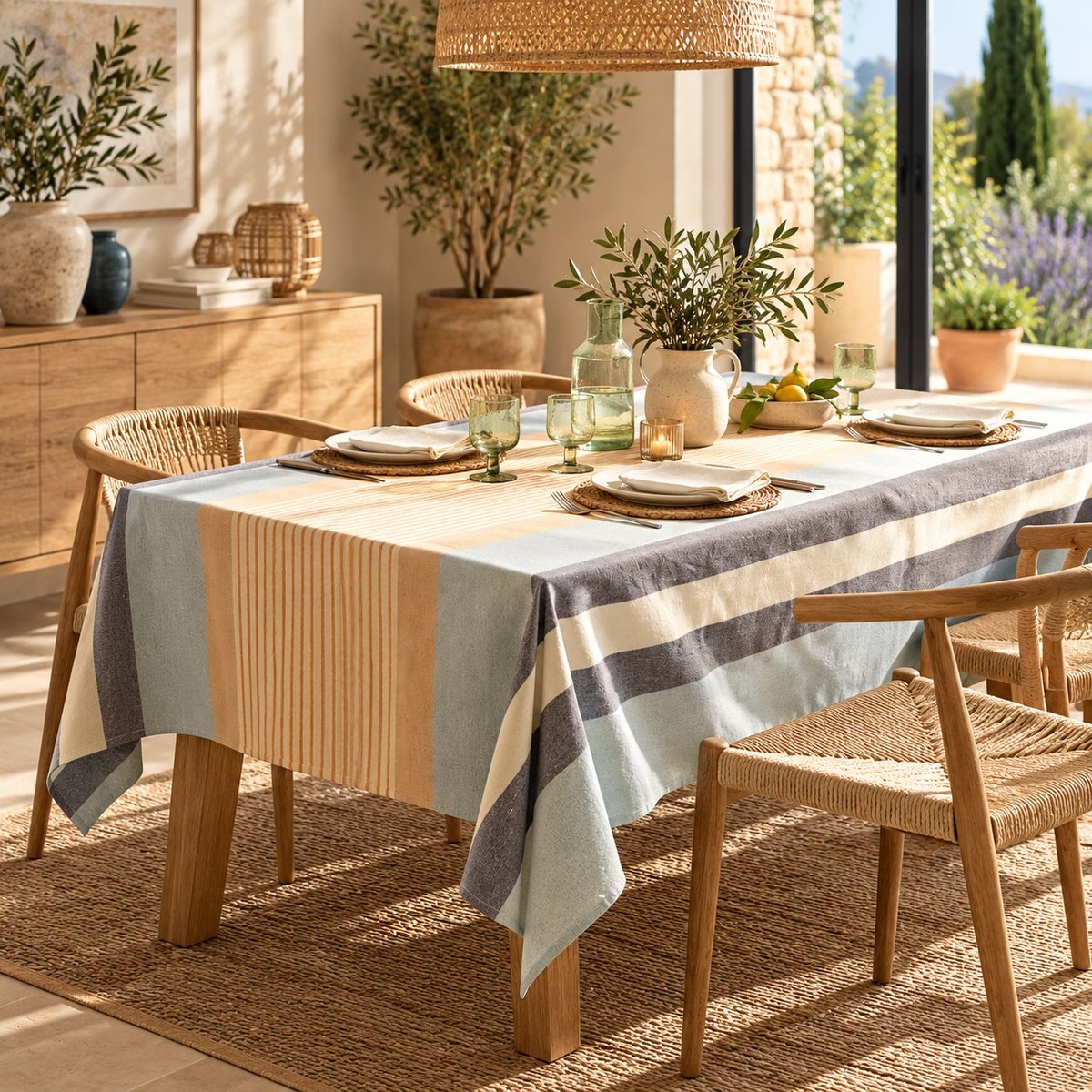 Nappe recyclée Caresse Discrète azur, EDEN