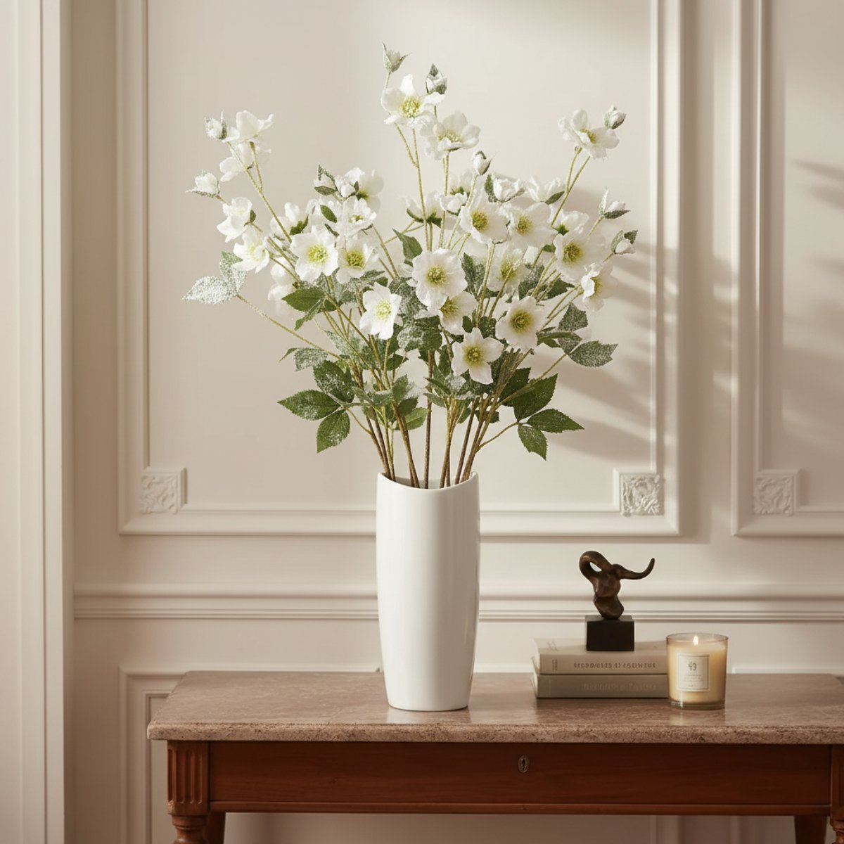 Tige de de noël enneigée artificielle H75 blanc, SIA