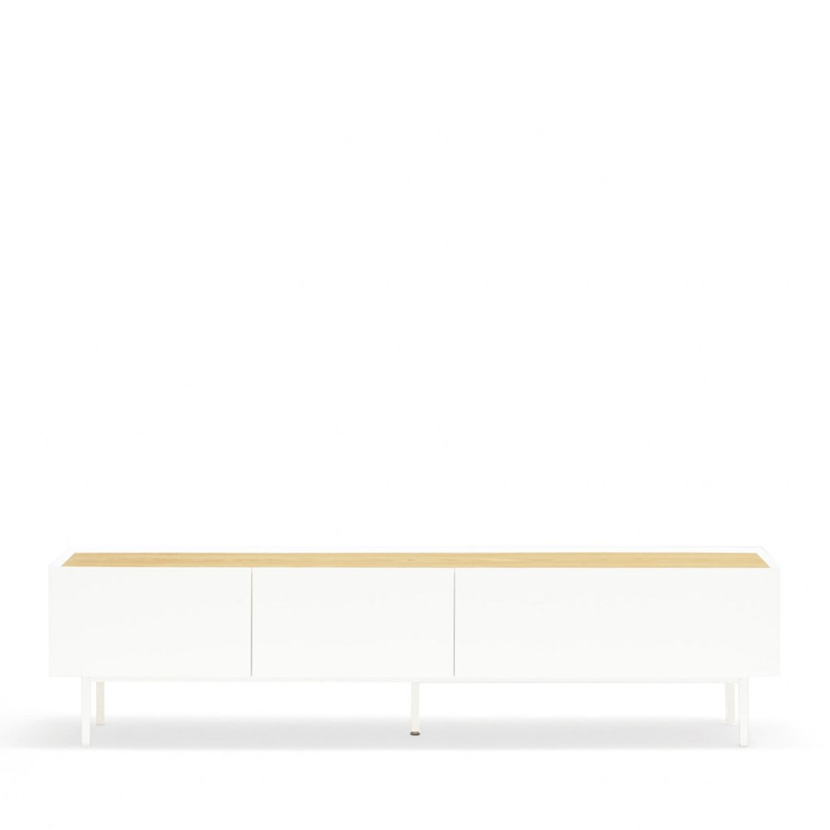 Meuble TV en bois 1 porte 2 tiroirs L180cm- ARISTA blanc, TEULAT