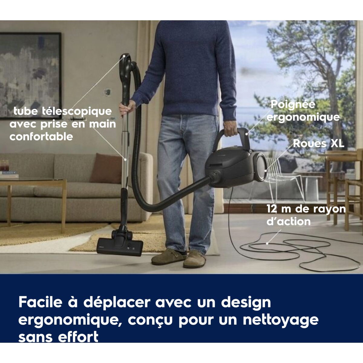 Aspirateur avec sac EB71U1GG couleur unique, ELECTROLUX
