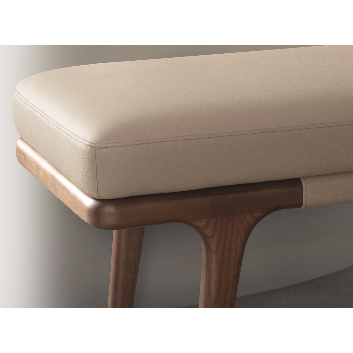 Banc en simili cuir vison mink| dark walnut, ANGEL CERDA