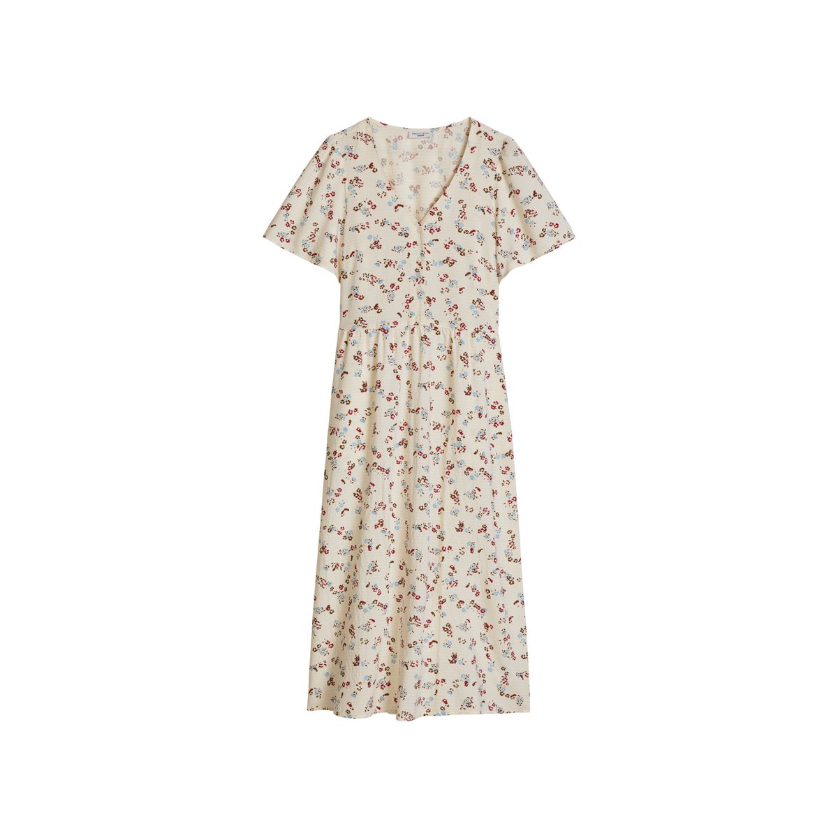 Robe imprimée regular en mélange de viscose avec une légère structure blanc, MARC O’POLO DENIM