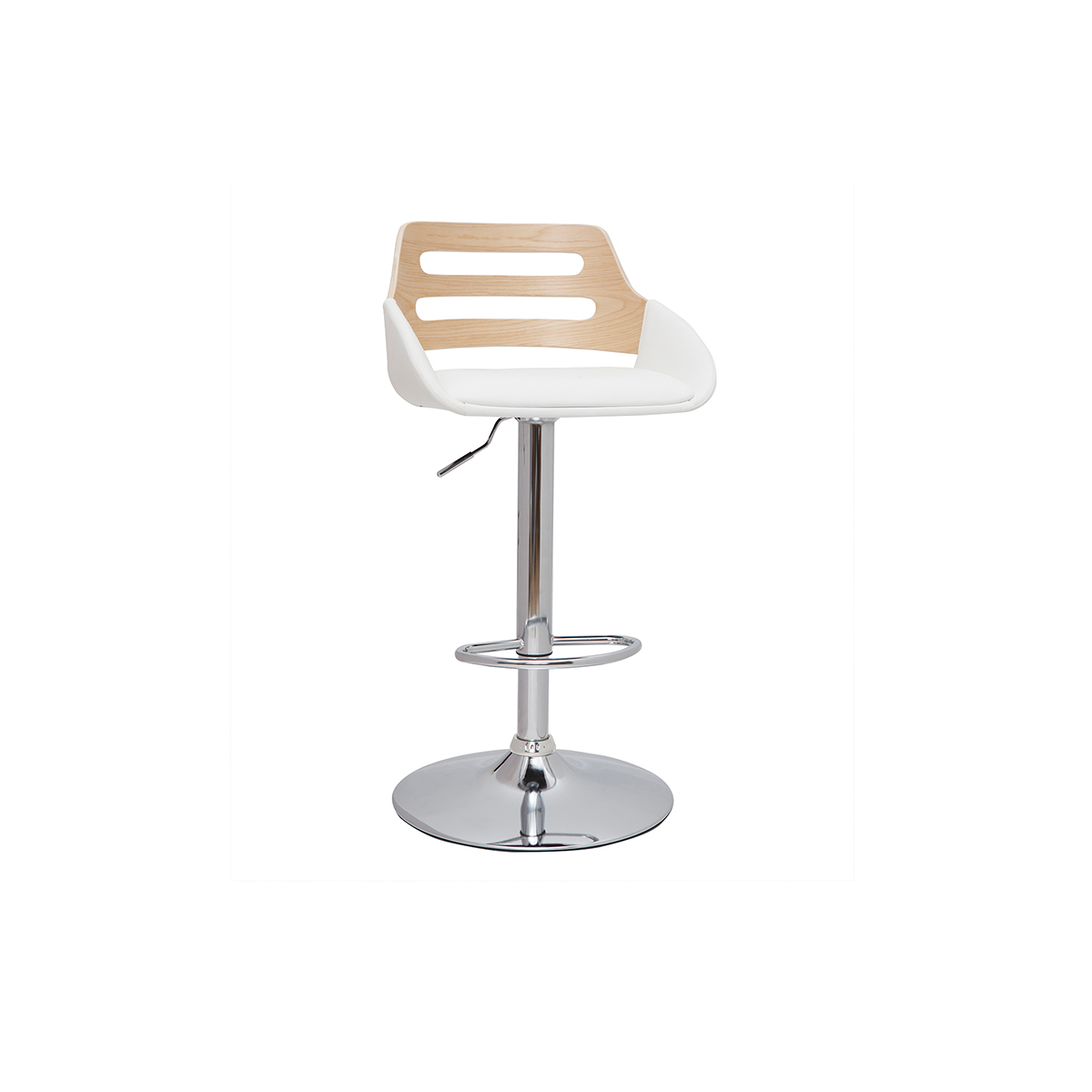 Tabouret de bar design relevable PERNIK blanc, MILIBOO