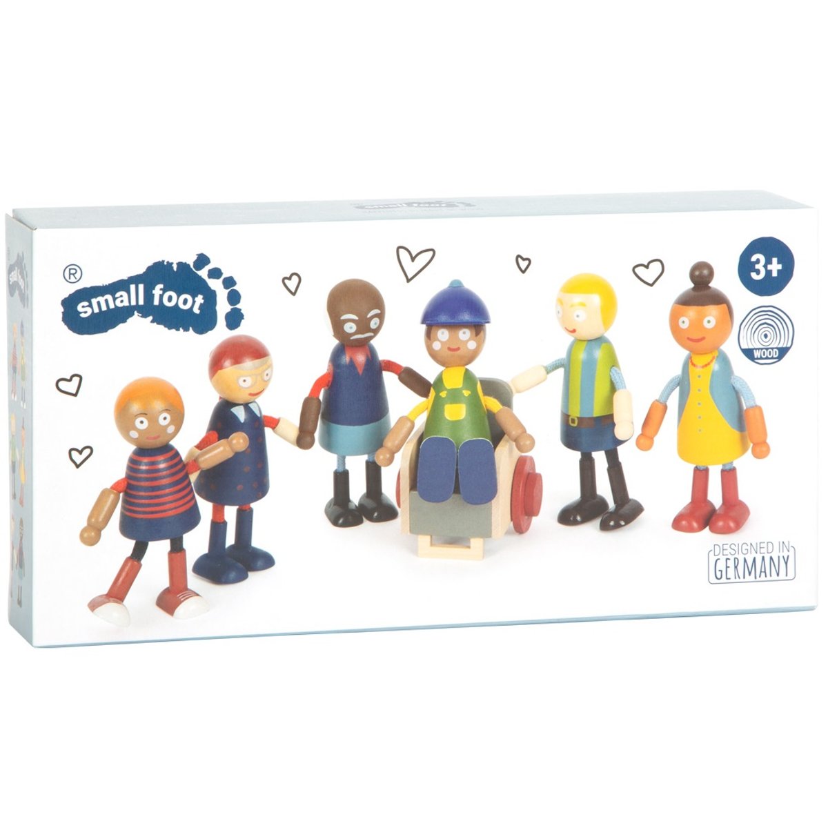 Famille de poupées avec fauteuil roulant beige, SMALL FOOT COMPANY