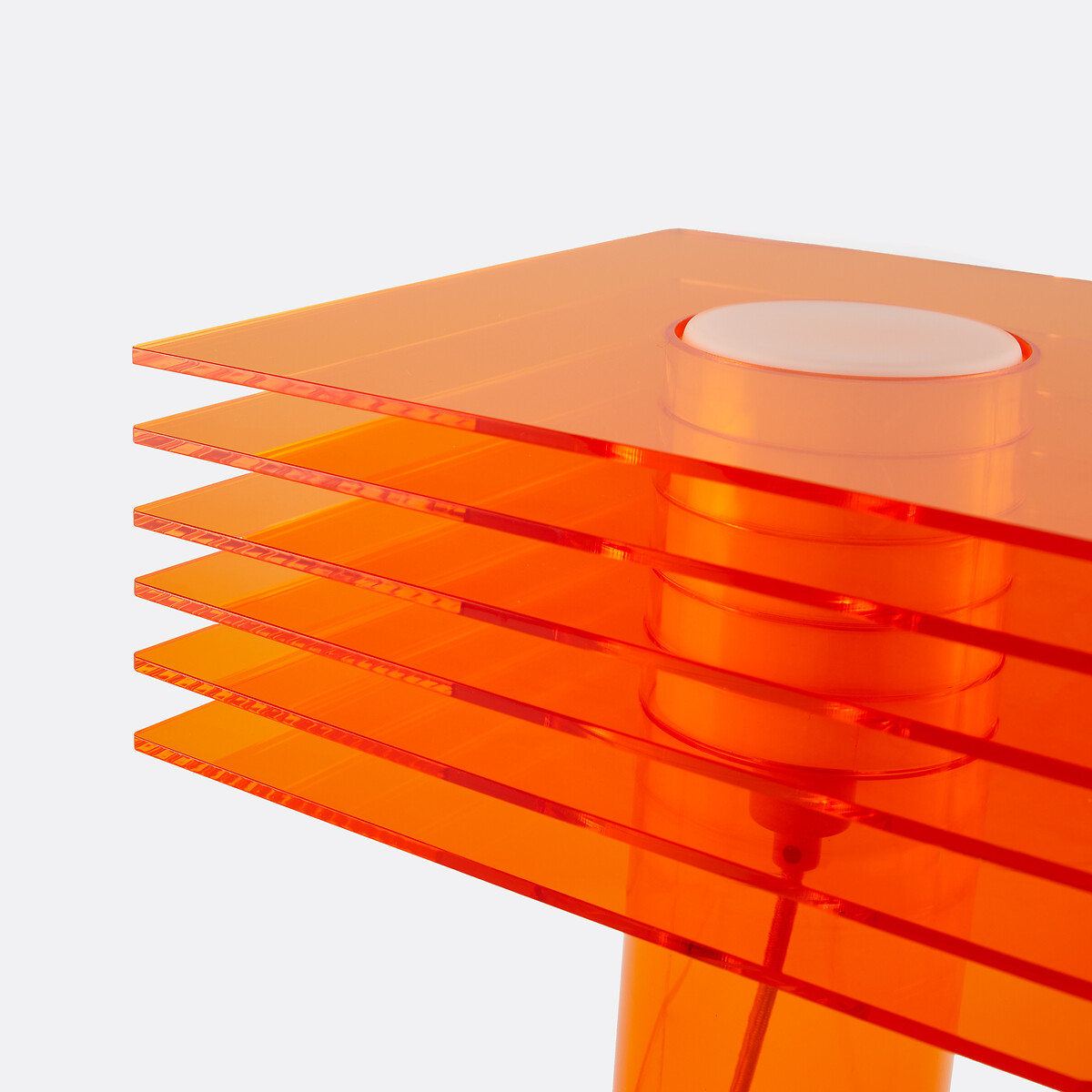 Lampe à poser, en plexiglass et verre opalin, POLY orange, LA REDOUTE INTERIEURS