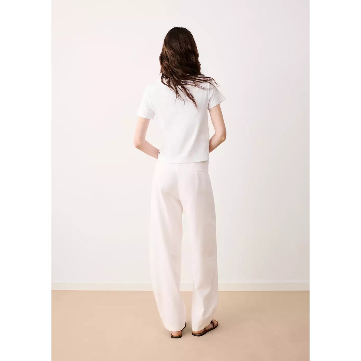 T-shirt détail ouverture blanc cassé, MANGO TEEN