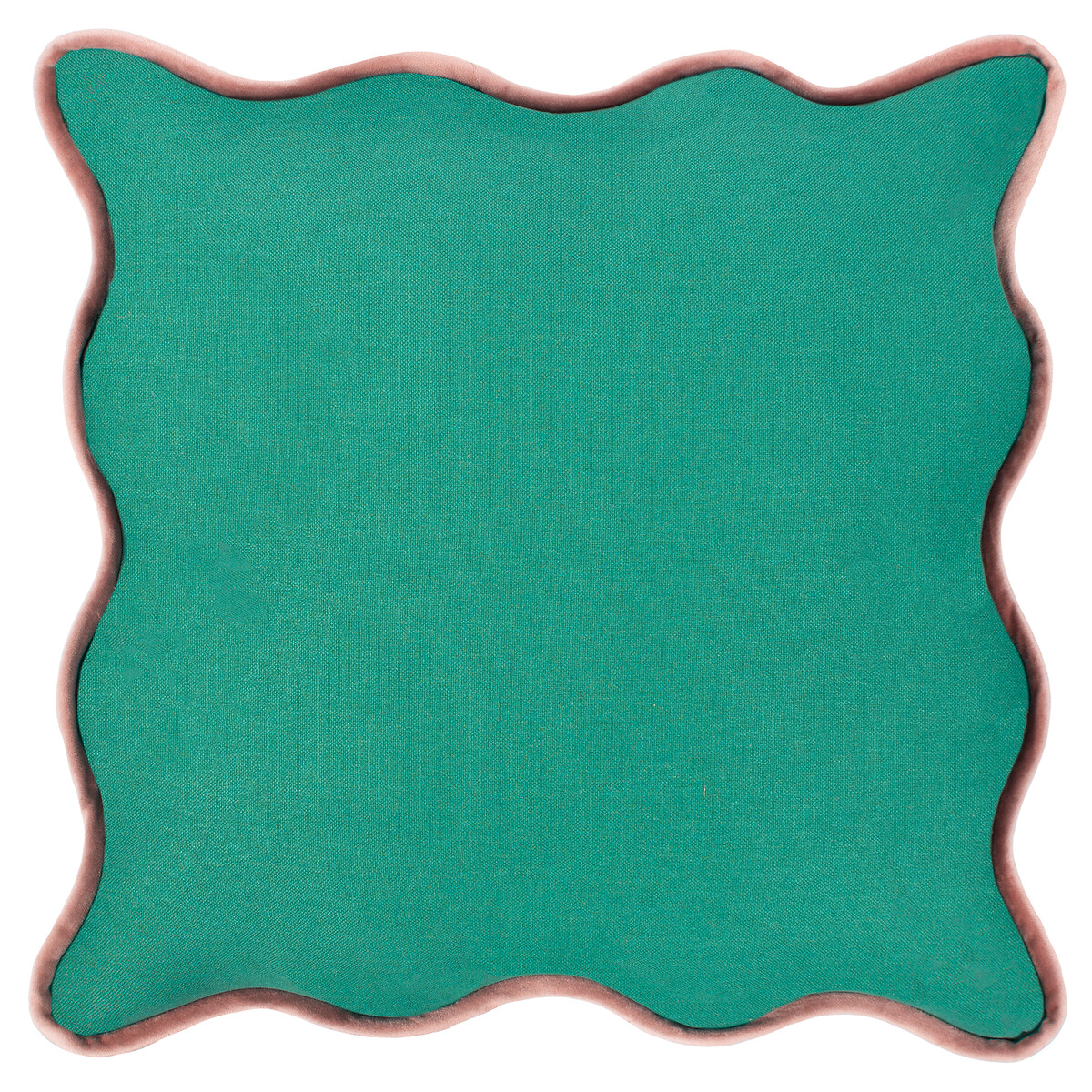 Wiggle Velvet Piped Filled Cushion 45x45cm green, HEYA HOME