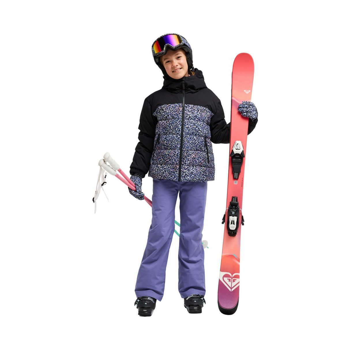 Veste de snow technique SNOWYHILL PRINTED PUFFY 10K. violet true black wildin out rg, ROXY