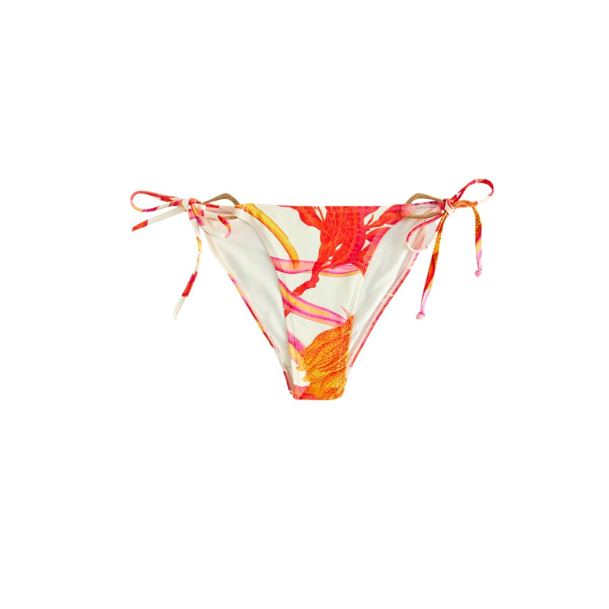 Bas de bikini à finition métal nouer collection kew crème/rouge floral, NEXT