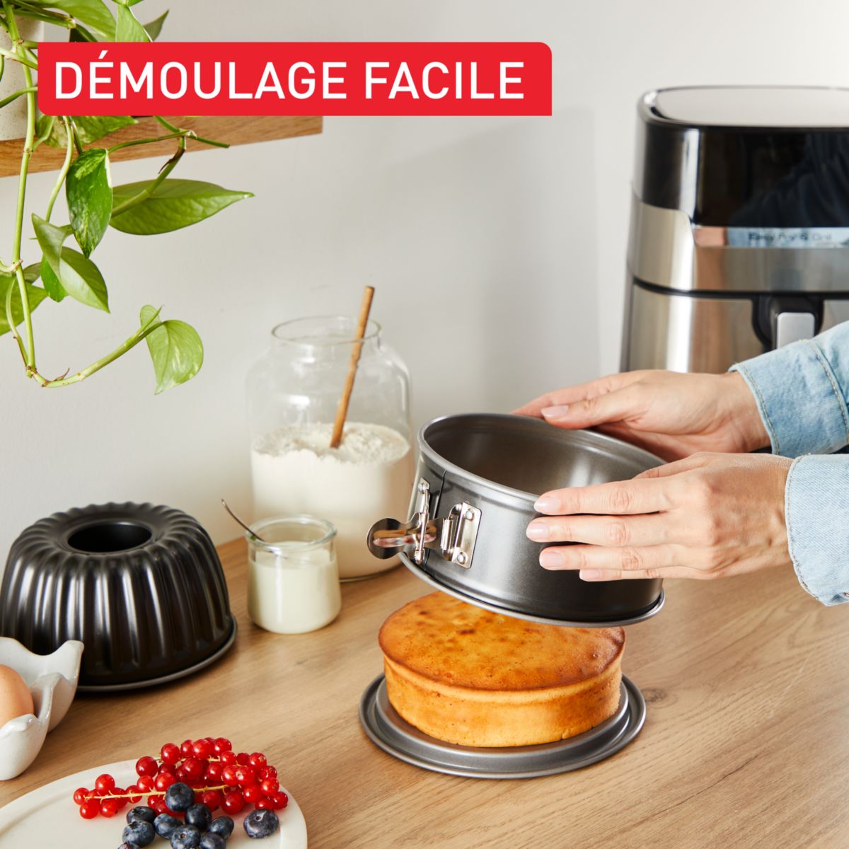 Moule à cake 2 moules Delice Black Airfryer couleur unique, TEFAL