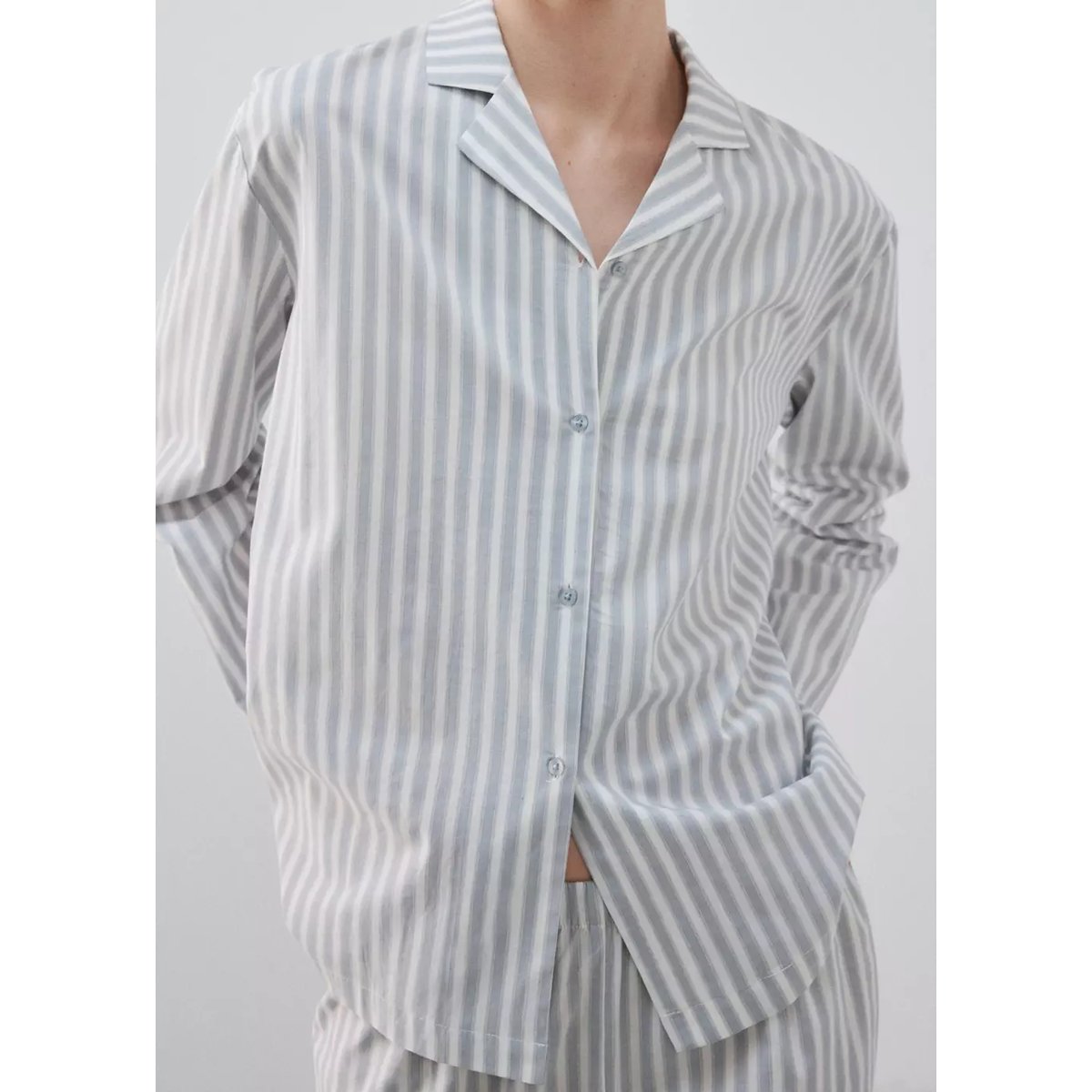 Chemise coton rayures bleu, MANGO