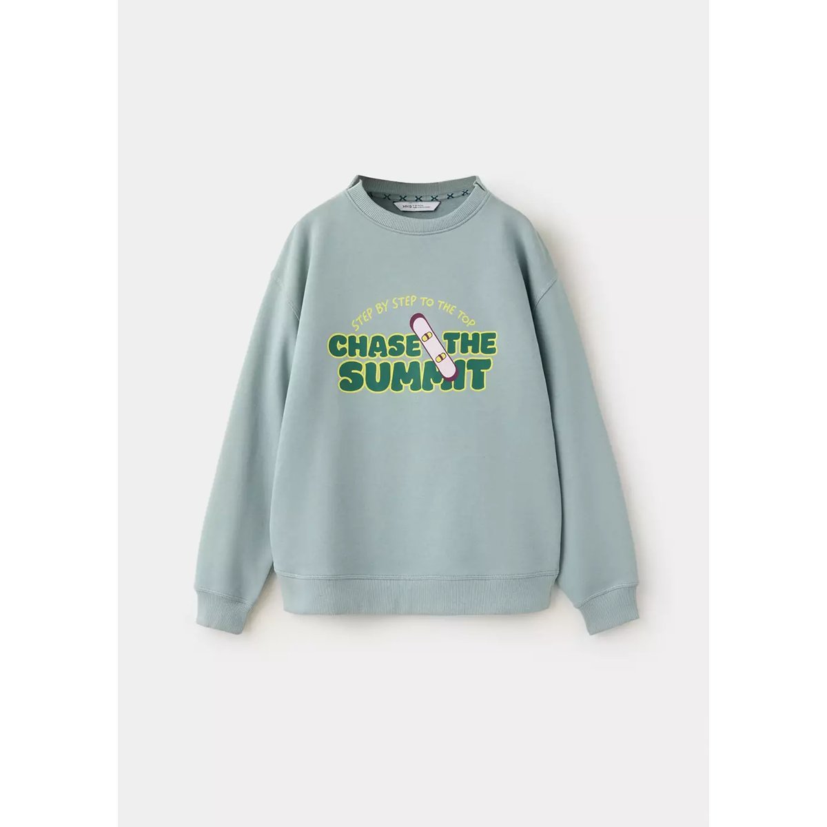 Sweat imprimé coupe balloon vert d´eau, MANGO KIDS