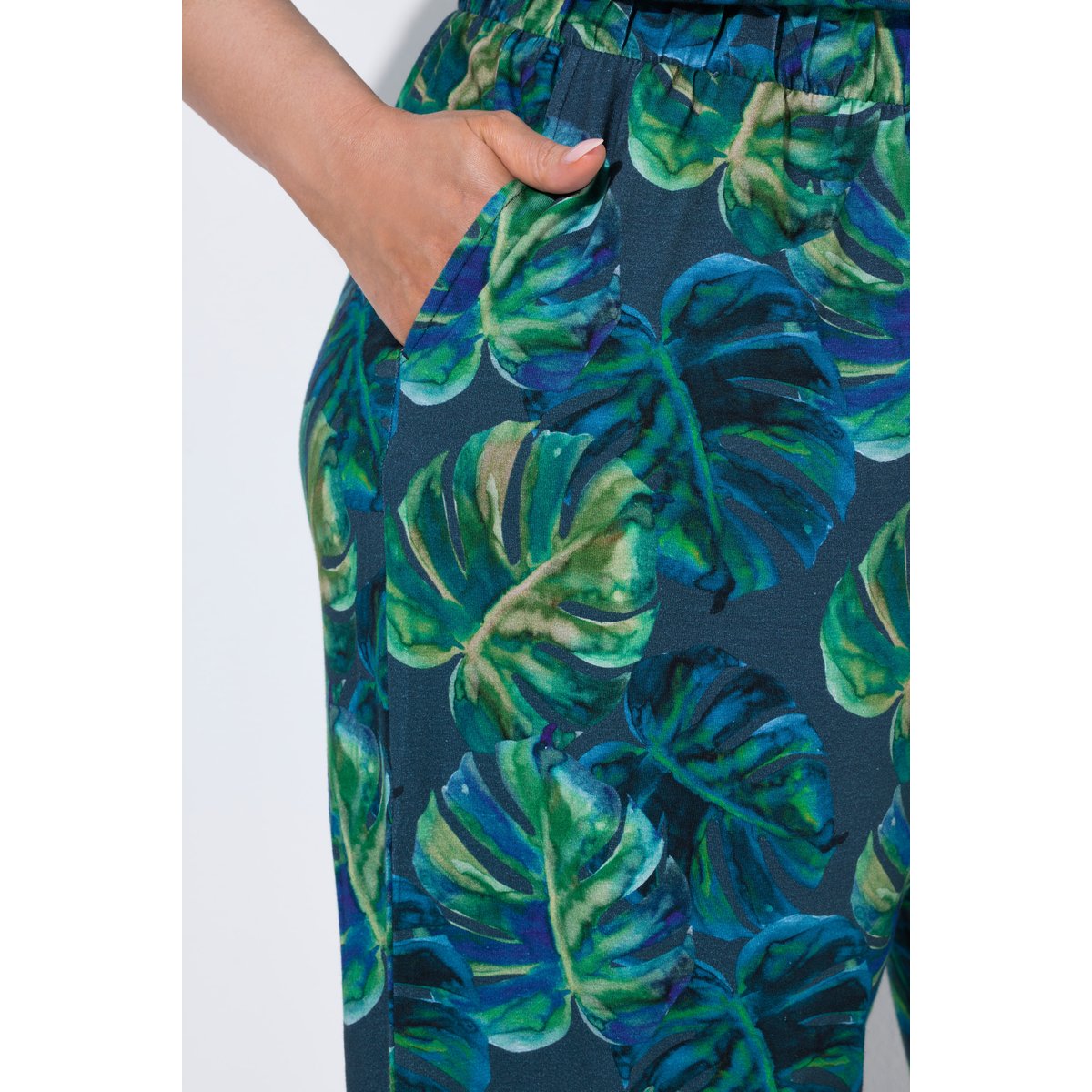 Pantalon 7/8 en jersey, imprimé marine, ULLA POPKEN