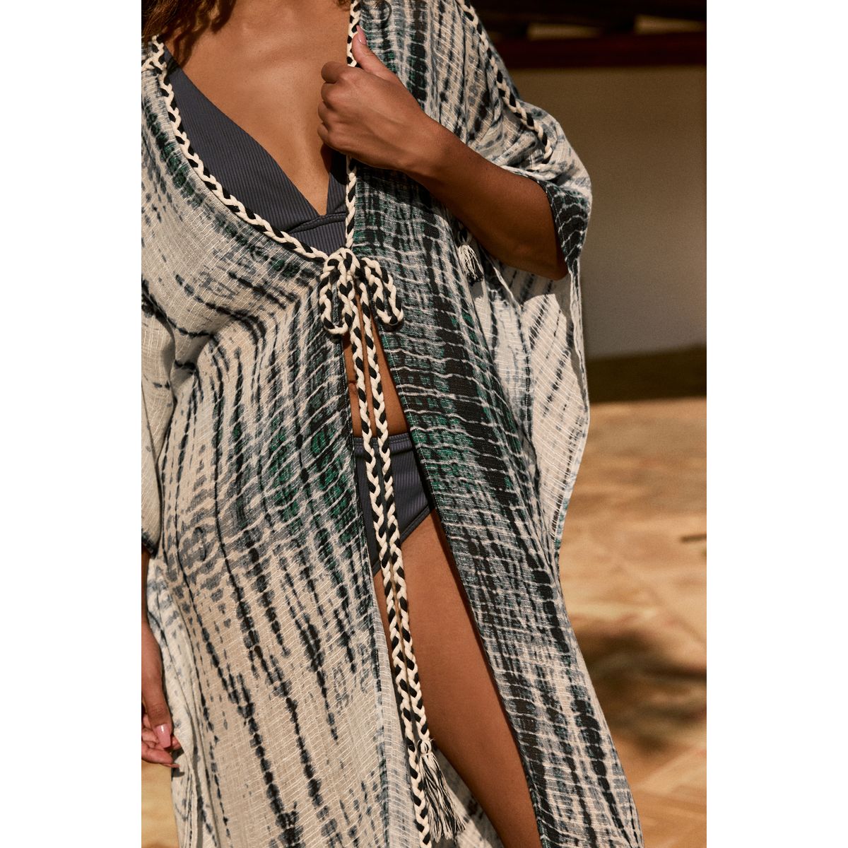 Caftan à enfiler bleu effet dégradé, NEXT