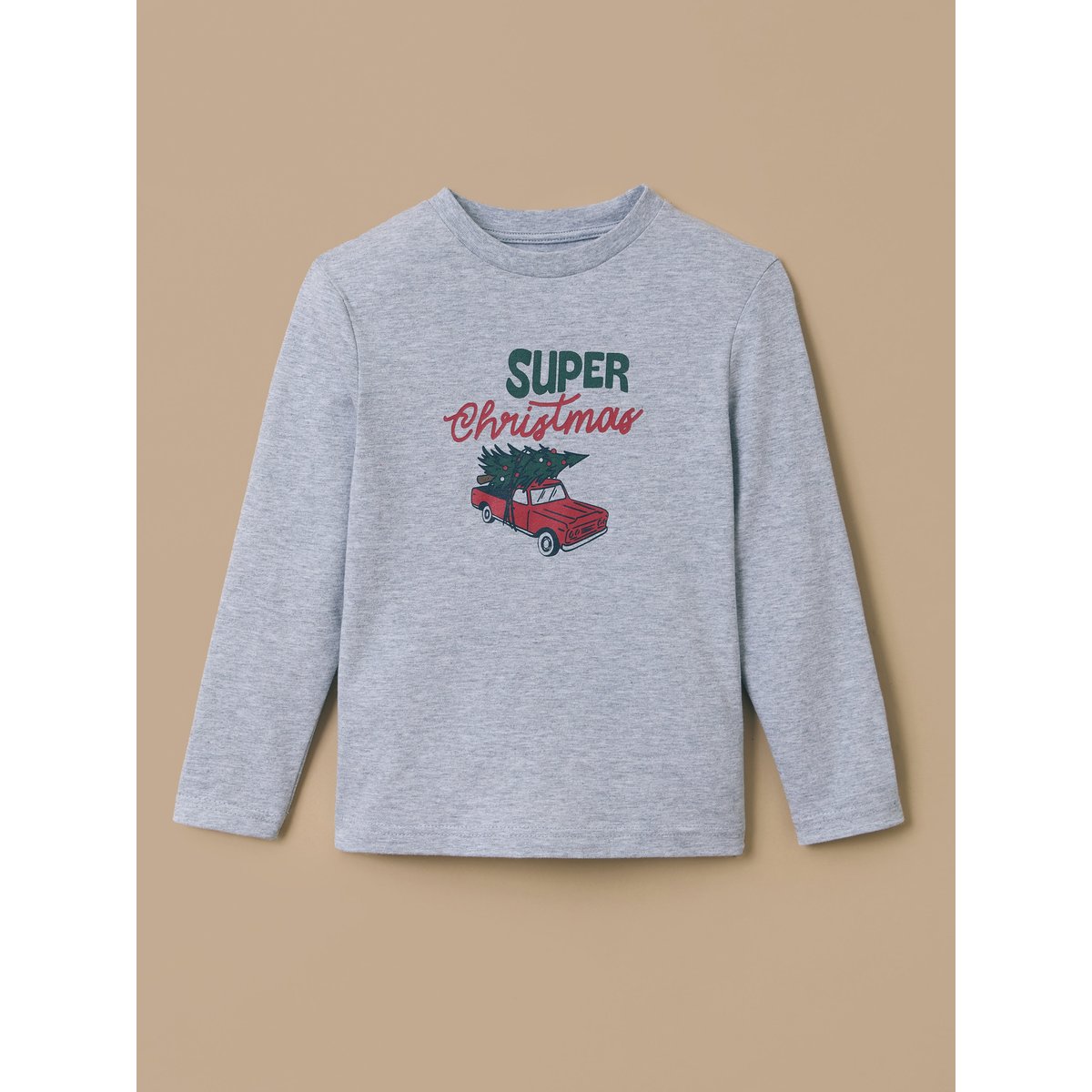 Pyjama imprimé Noël carreaux bleu/rouge, CYRILLUS