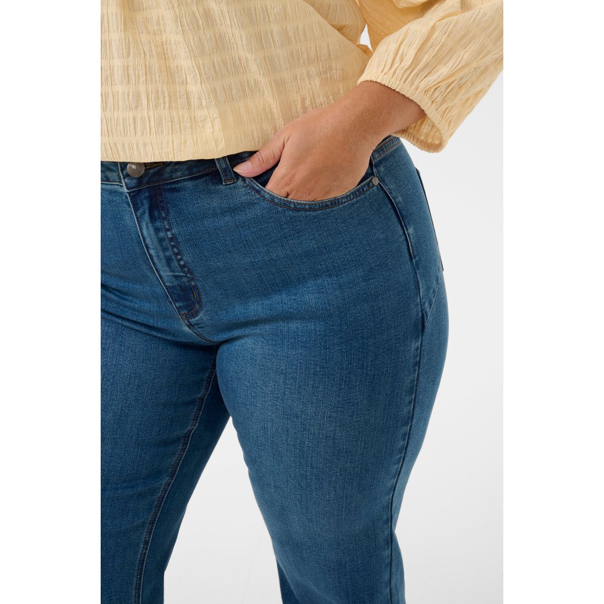 Jeans bleu medium blue denim, KAFFE CURVE