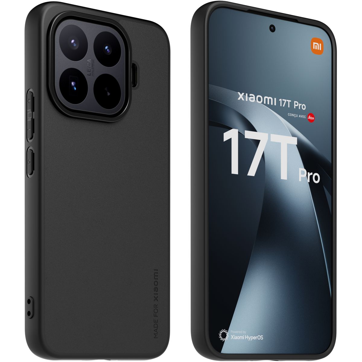 Coque Xiaomi 17T Pro Coque premium Noir couleur unique, XIAOMI