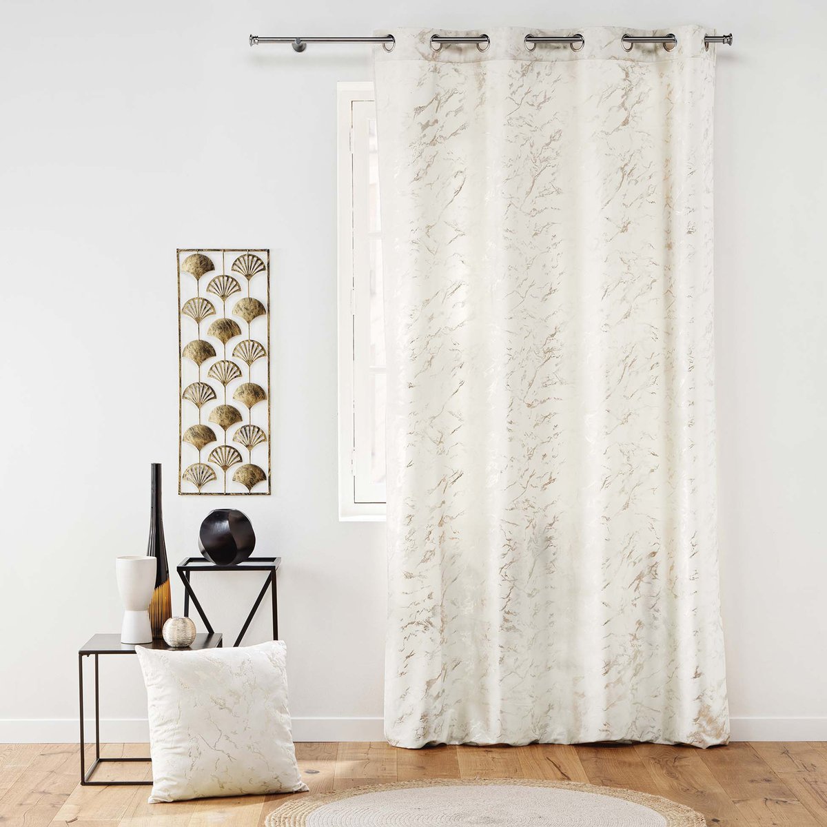 Coussin blanc - Effet marbré blanc, DOUCEUR D'INTÉRIEUR