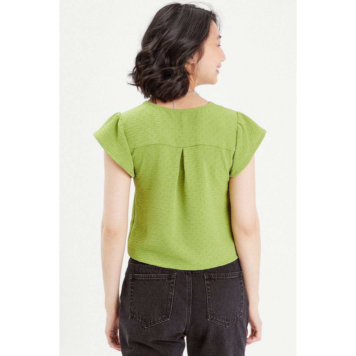 Blouse manches courtes vert anis, CACHE CACHE