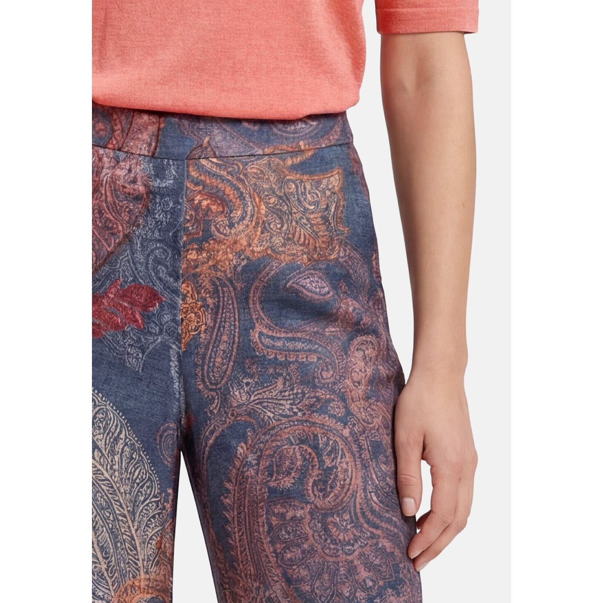 Pantalon Marlene à taille élastique bleu/rouge, BETTY BARCLAY