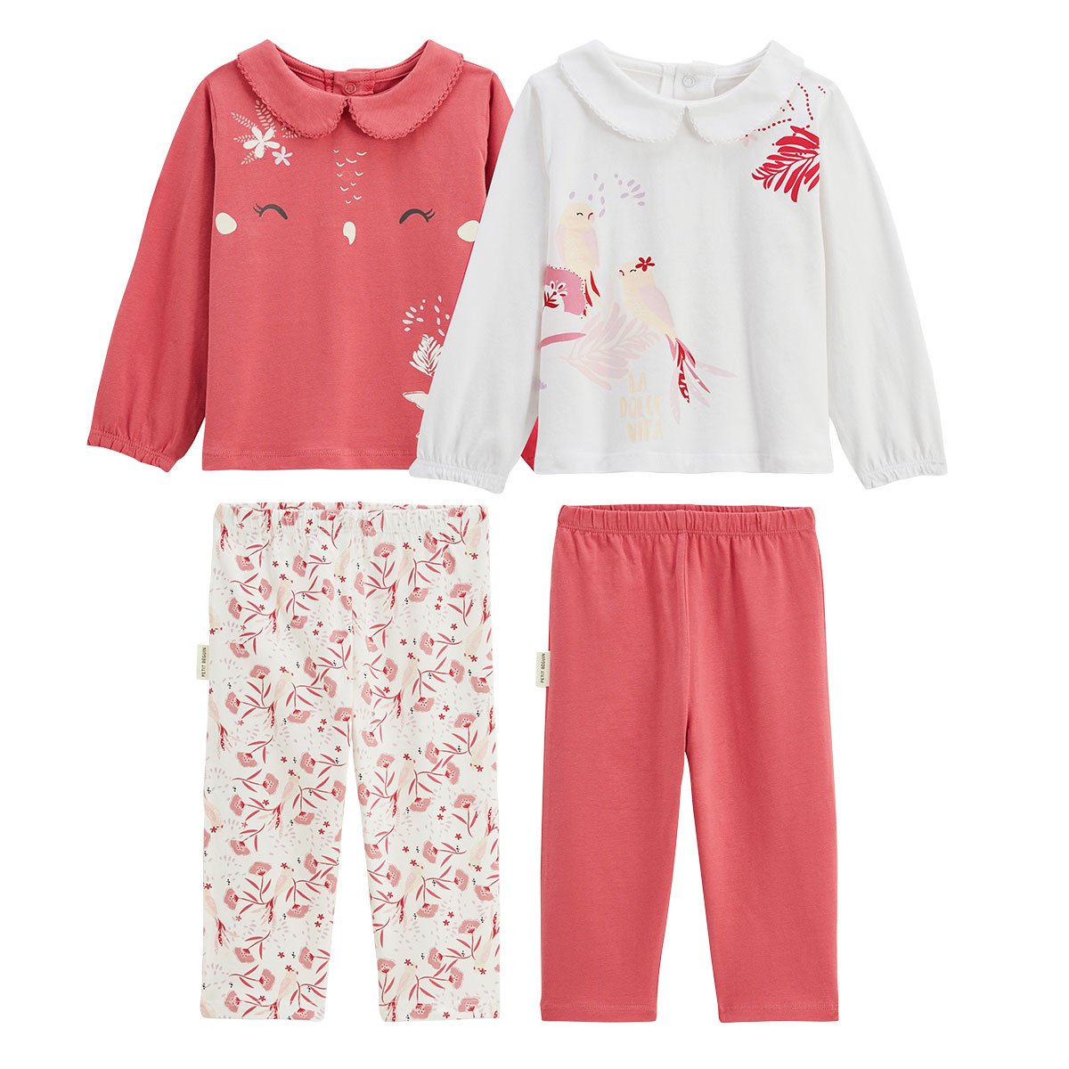 Lot de 2 pyjamas enfant 2 pièces Camila rose, PETIT BEGUIN