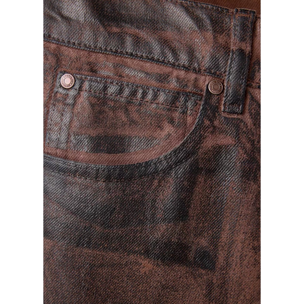 Jean droit effet enduit chocolat, MANGO