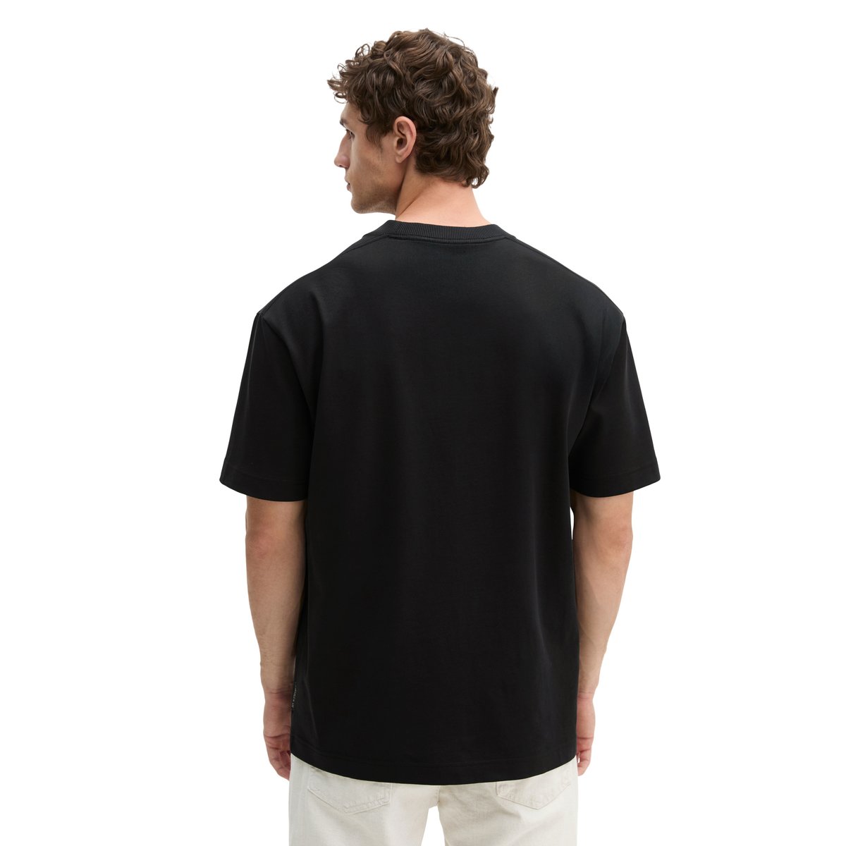 Jeans modèle Kalmo droit en coton bio et en lin blanc, MARC O'POLO