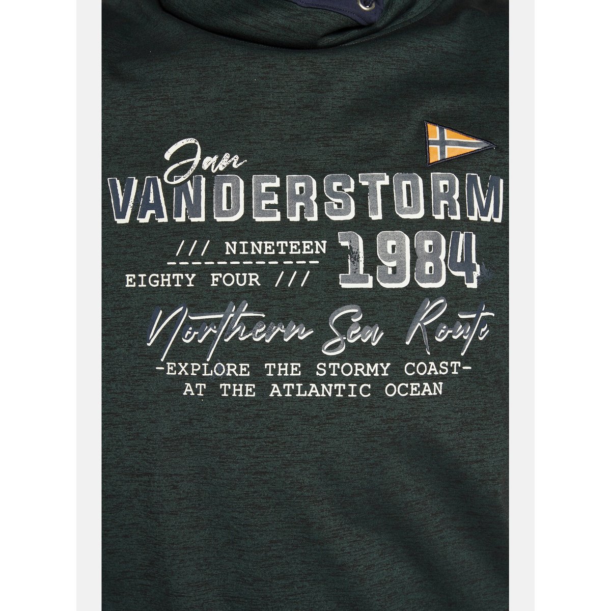 Sweatshirt SVERRE vert foncé mélange, JAN VANDERSTORM