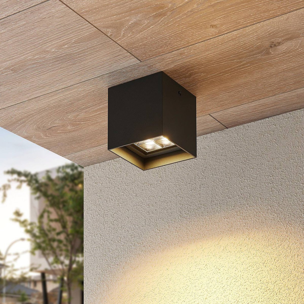 Plafonnier extérieur en aluminium moderneLED anthracite, LINDBY